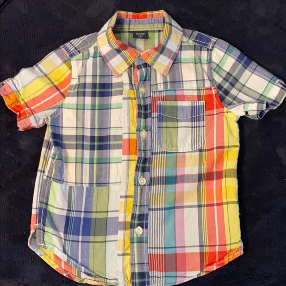 Boys plaid button up shirt